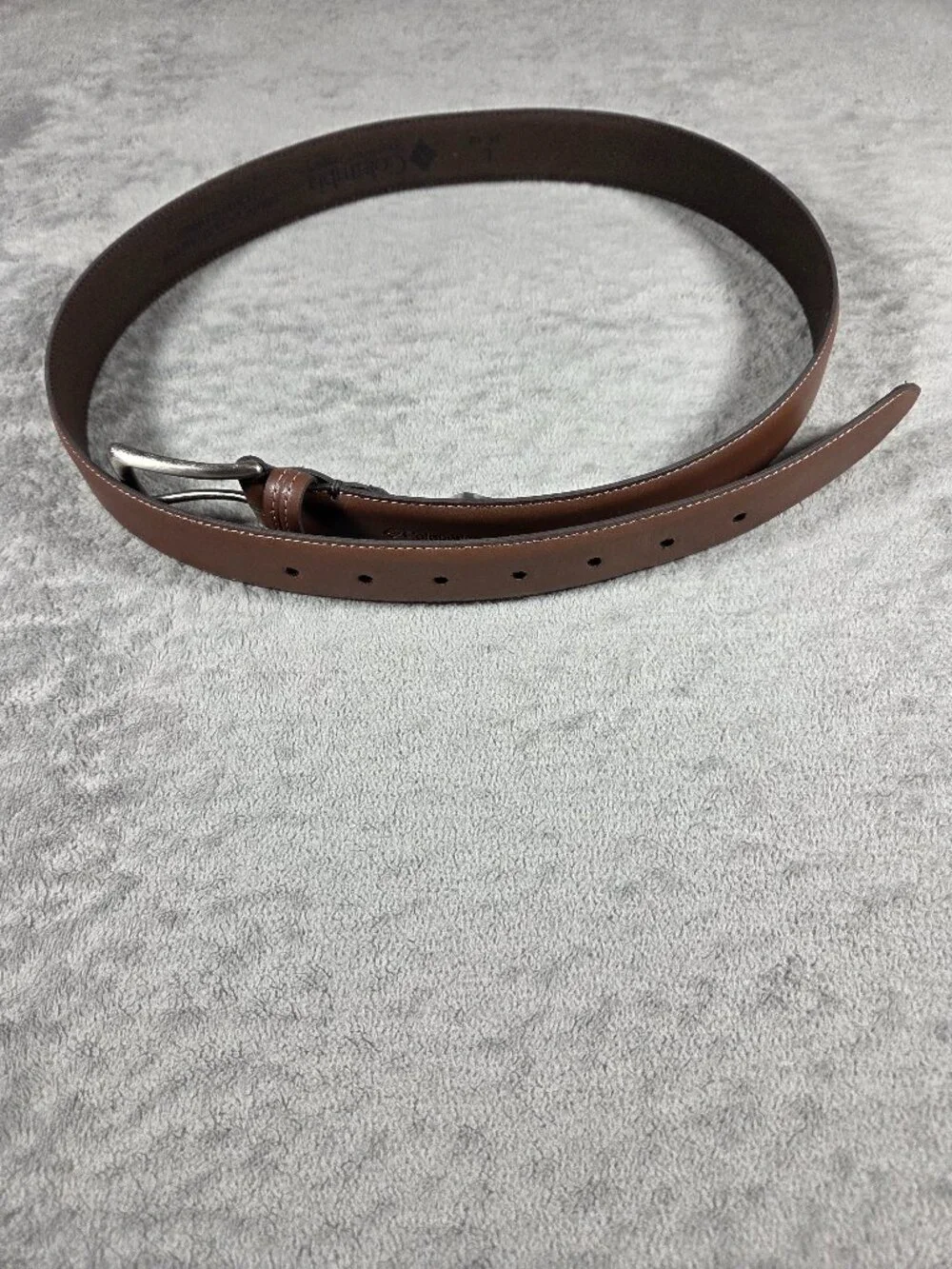 Men's Columbia Brown Leather and Silver-Tone Metal Buckle Size L (38-40)